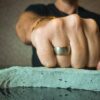 Wide “Comet” 10mm Titanium Mens Ring