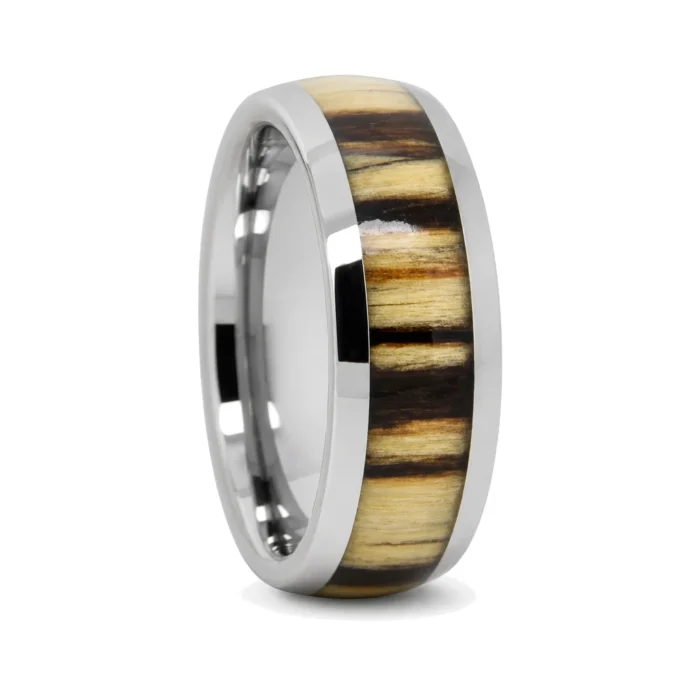 Koa Wood Tungsten 8mm Mens Ring