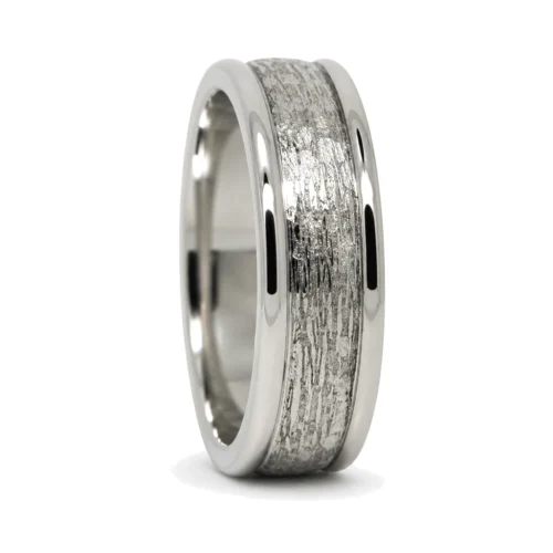 Titanium 6mm Men's Wedding Ring With Carved Centerline
