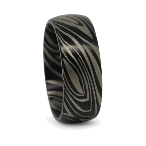 Wide Black Nebula Titanium 9mm Men's Ring