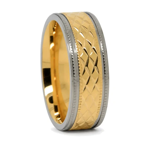 Gold Plated Titanium Men's 8mm Wedding Ring