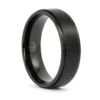 Satin 8mm Black Titanium Mens Ring