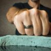 Wide Black Nebula Titaniumn 9mm Mens Ring