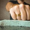 Gold Plated Titanium Mens 8mm Wedding Ring