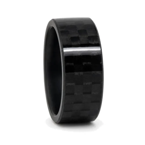 Pure Carbon Fibre 8mm Men's Ring