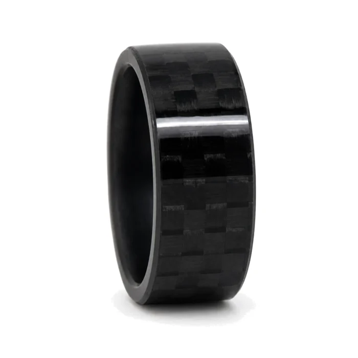 Pure Carbon Fibre 8mm Mens Ring