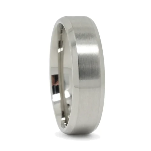 Custom 6mm Brushed Tapered Titanium Men's Wedding Ring