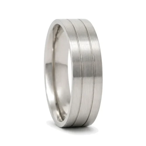 Custom 6mm Satin Titanium Men's Wedding Ring