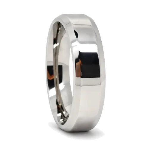 Custom 6mm Polished Tapered Titanium Men's Wedding Ring