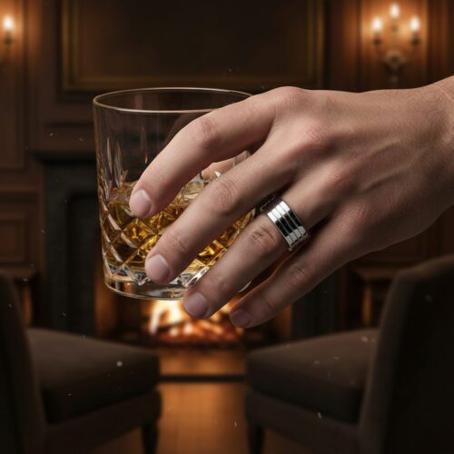 FTR-041-Wide-Triple-Grooved-Tungsten-Ring-Formal-Event Wide Triple Grooved 8mm Tungsten Ring