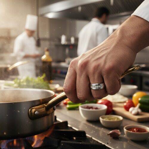 FTR-083-Tungsten-Mens-Engagement-Ring-Chef Tungsten Mens Engagement 8mm Ring