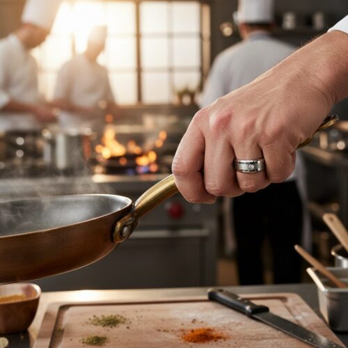 FTR-088-Tungsten-Mens-Engagement-Ring-Chef 8mm Tungsten Zirconium Mens Engagement Ring