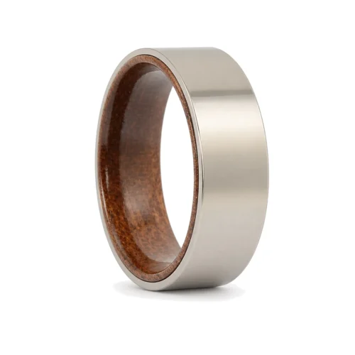 Titanium Rosewood 8mm Men's Ring