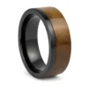Black Titanium And Koa Wood 8mm Ring