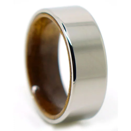Titanium Wedding Ring With Koa Wood Band