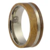 Rosewood And Titanium 8mm Mens Ring