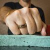 Rosewood And Titanium 8mm Mens Ring