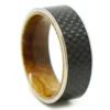 Carbon Fibre Koa Wood Titanium 8mm Mens Ring