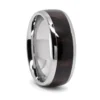 Tungsten and Ebony 8mm Mens Ring