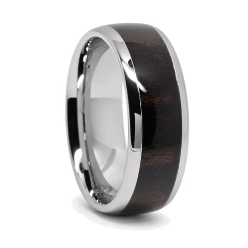 Tungsten and Ebony 8mm Men's Ring