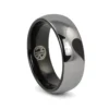Tungsten Heart 8mm Mens Promise Ring