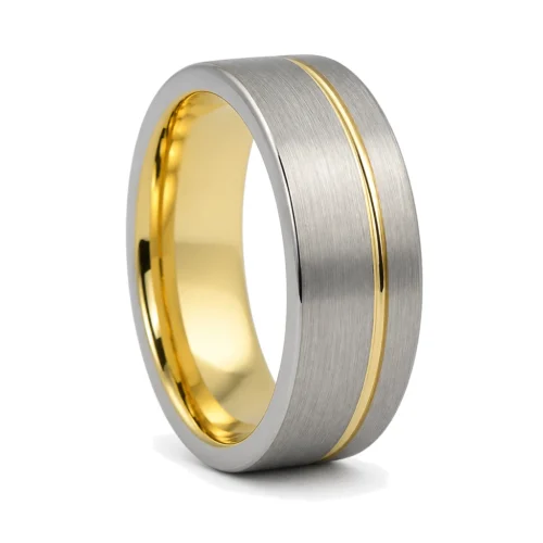 Brushed Gold "Signature" Tungsten 8mm Men's Ring