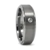 Mens 8mm Engagement Ring With Single Simulated Diamond