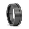 Grooved "Forever Black" 8mm Titanium Mens Ring