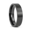 Brushed "Forever Black" 6mm Titanium Mens Ring