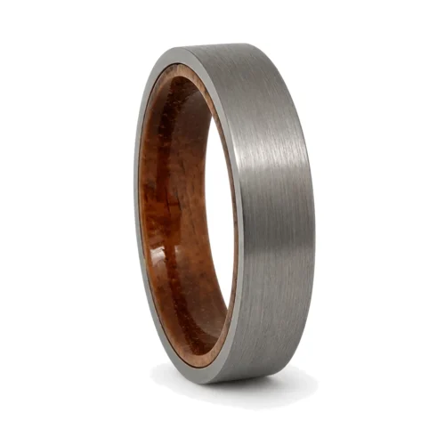 Tungsten & Koa Wood 5mm Men's Ring