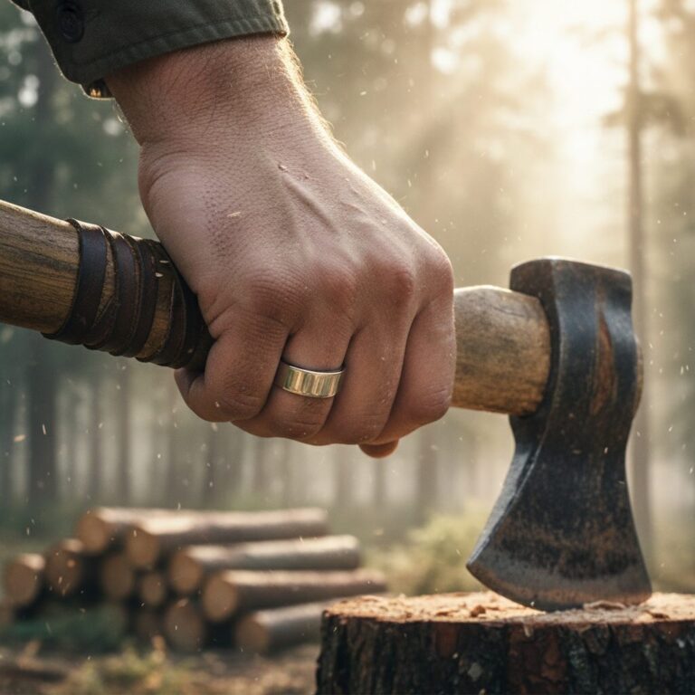 Titanium Rosewood 8mm Mens Ring