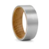 Brushed Tungsten and Whiskey Barrel Wood 8mm Mens Ring