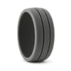 Twin Groove 8.5mm Dark Grey Silicone Ring