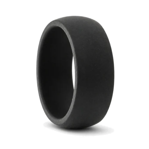 Men's 9mm Black Silicone Ring