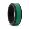 Black and Green 8mm Silicone Ring