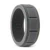 Dark Grey Silicone Ring 8mm with Ridged Pattern