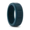 Navy Silicone Ring 8mm with Ridged Pattern