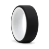 8mm Black Silicone Ring with White Inner Band