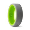 8mm Grey Silicone Ring with Green Inner Band