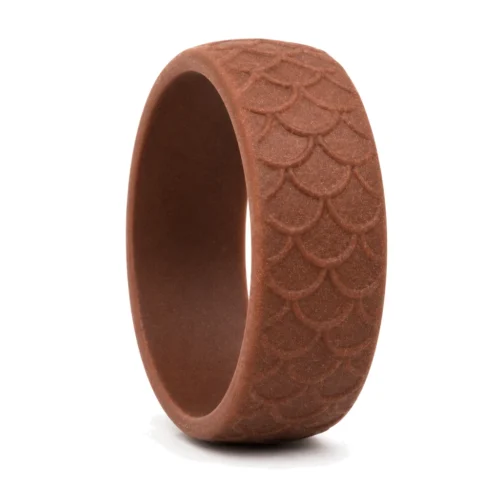 Dragon Scale 8.7mm Bronze Men's Silicone Ring