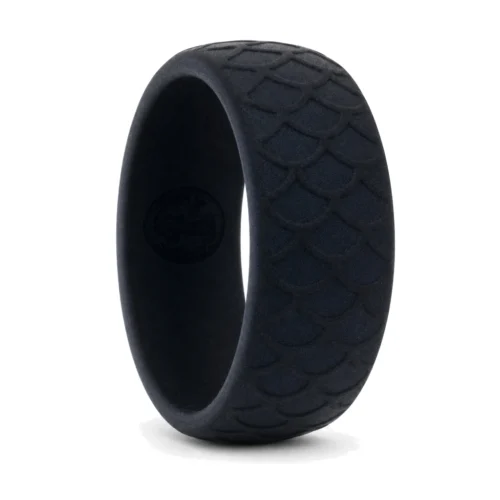 Dragon Scale 8.7mm Navy Men's Silicone Ring