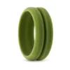 Green 8mm Deep Groove Mens Silicone Ring