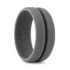 Dark Gray 8mm Deep Groove Mens Silicone Ring