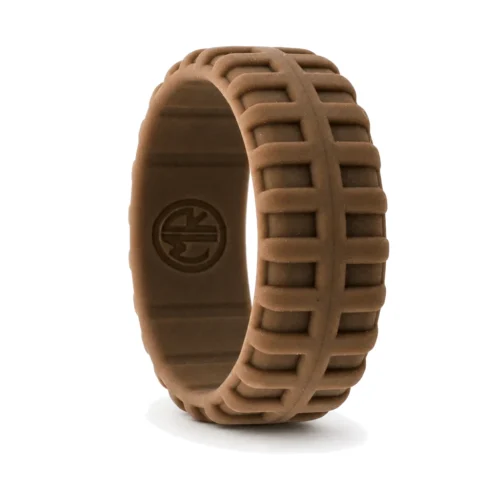 Tire Tread 9mm Men's Bronze Silicone Ring