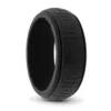 Hollow Square Black 8mm Mens Silicone Ring