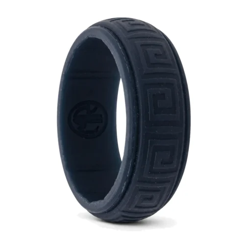 Hollow Square Navy 8mm Men's Silicone Ring