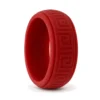 Hollow Square Red 8mm Mens Silicone Ring