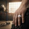 Mens 9mm White Silicone Ring