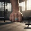 8mm Grey Silicone Ring with Green Inner Band