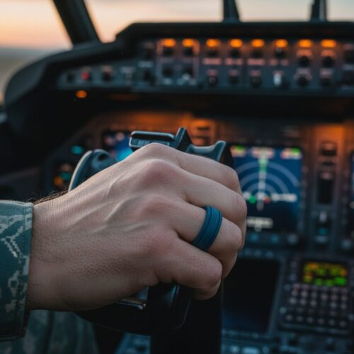 SIR023NAVY-Military-_-Tactical Navy 8mm Twin Groove Silicone Ring